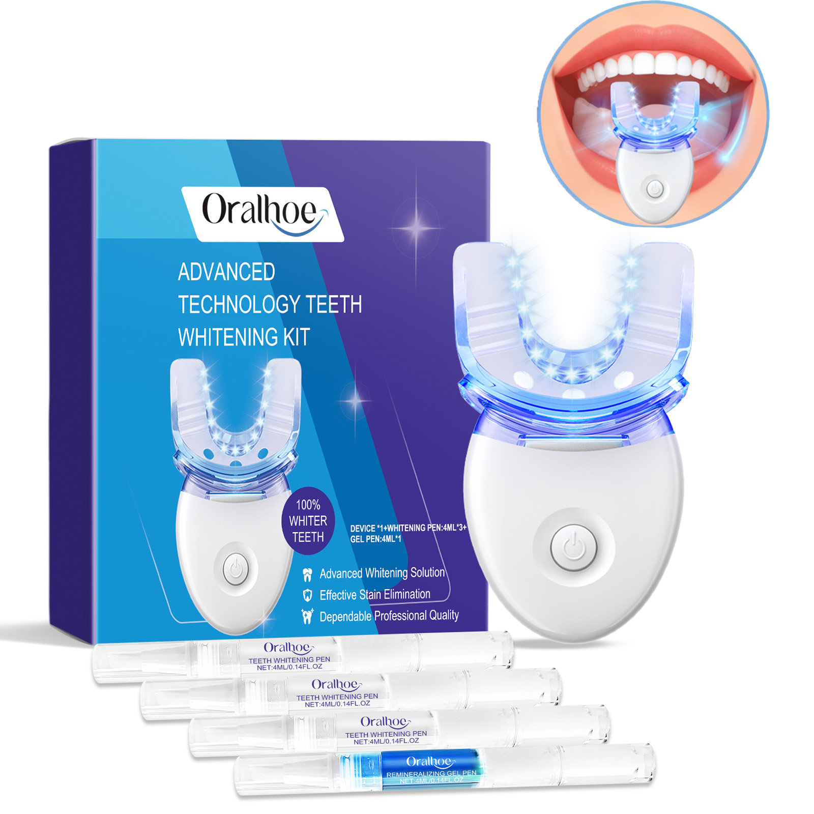 Teeth Whitening And Stain Removal - Kit Lampu LED Pemutih Gigi Profesional